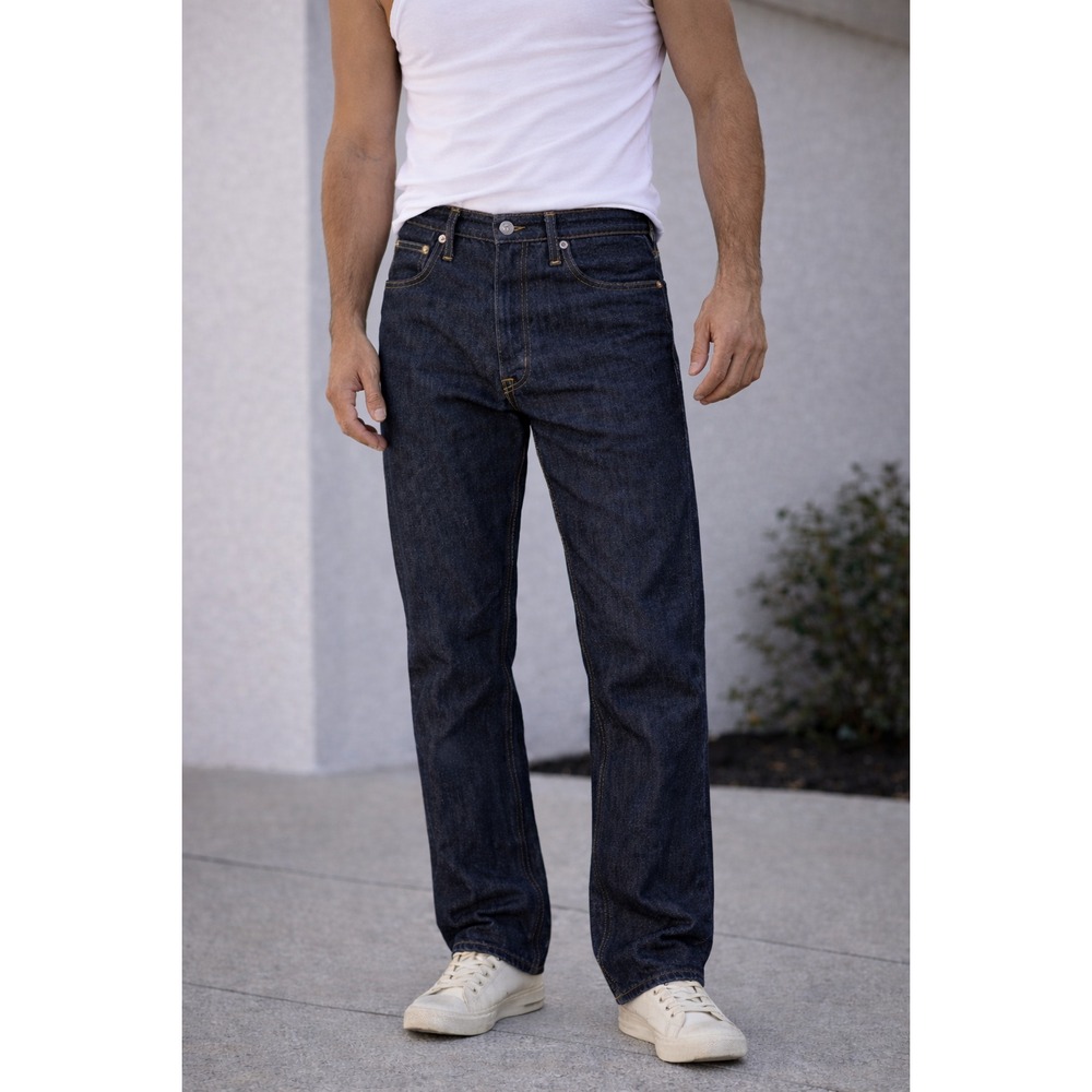 Levi's Men's Jeans Dark Indigo 36x32 501 Original Fit Straight Leg Button Fly
